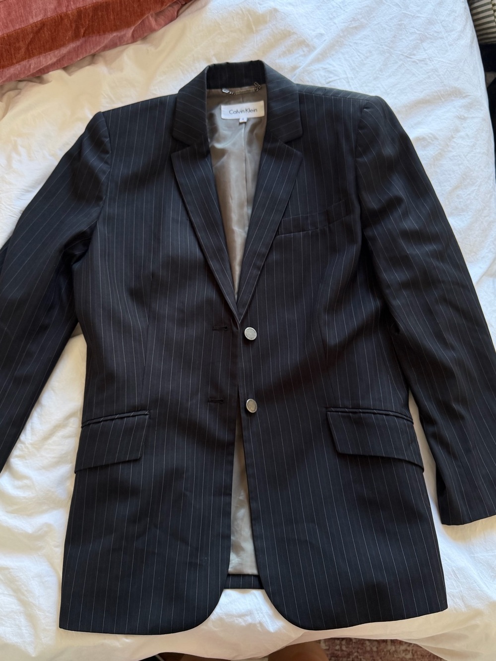 Calvin Klein Blazer Pinstripe Suit Jacket